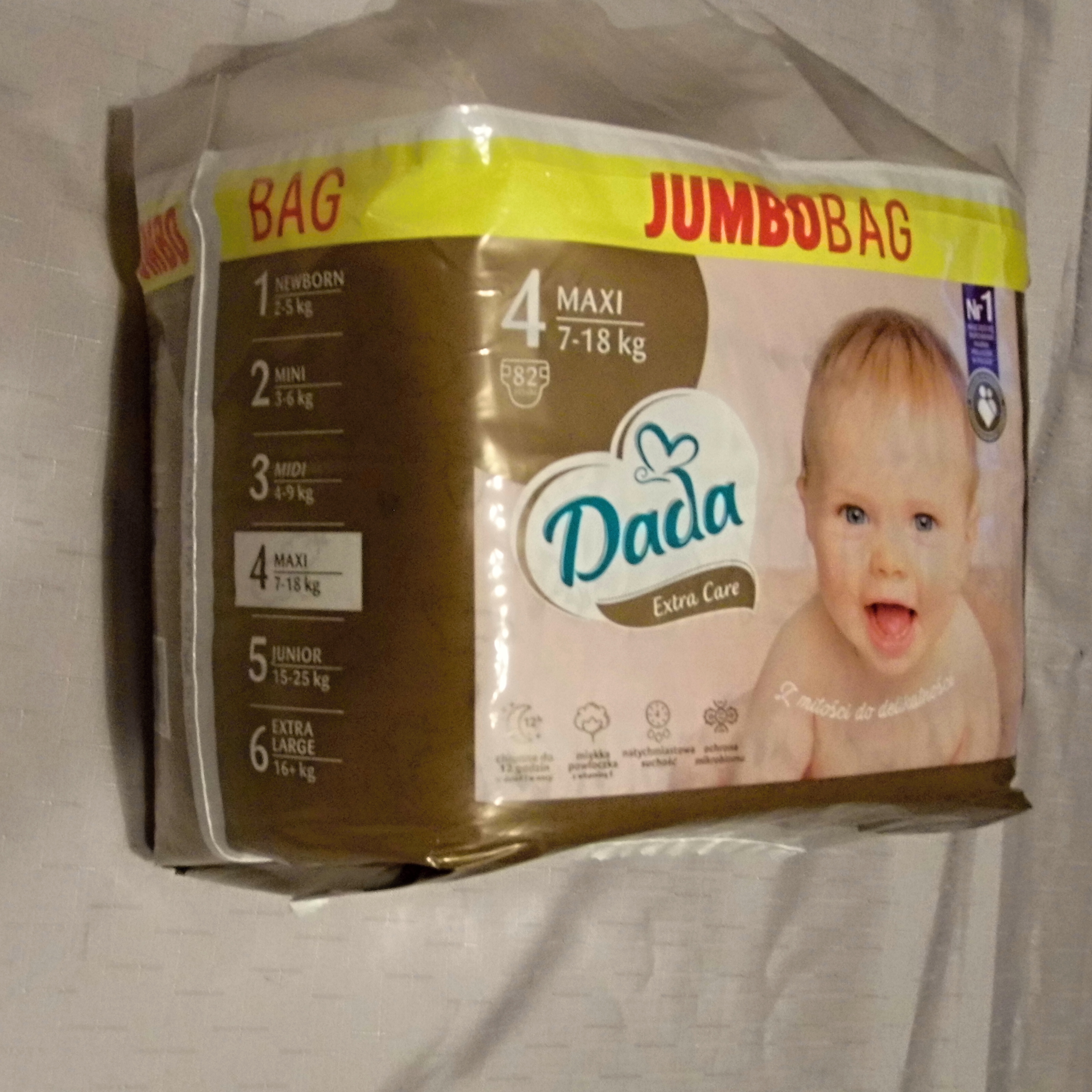 DADA EXTRA CARE jumbo BAG VEL.4 - 82 KS (7-18 KG)