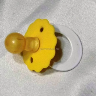 Latexový dudlík Flora kulatý žlutý